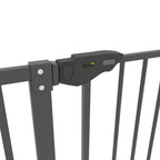 Barrière de sécurité animaux de 104,1H cm avec porte fermeture automatique système de double verrouillage noir-9