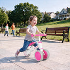 Draisienne Bébé 1-2 ans, Roue lumineuse, 3 Roues EVA Silencieuses sans Pédale, Limiteur Direction 135°, 51x22x36cm, Rose-8