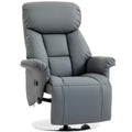 Fauteuil de relaxation inclinable pivotant repose-pied réglable, jusqu'à 150 kg, pour salon, chambre, home cinéma, gris-0