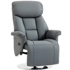 Fauteuil de relaxation inclinable pivotant repose-pied réglable, jusqu'à 150 kg, pour salon, chambre, home cinéma, gris-0