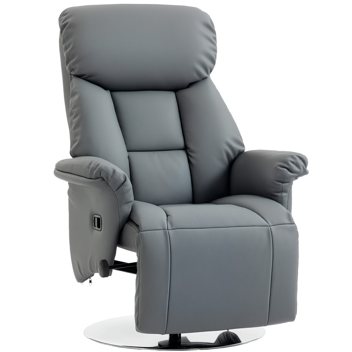 Fauteuil de relaxation inclinable pivotant repose-pied réglable, jusqu'à 150 kg, pour salon, chambre, home cinéma, gris-0