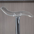 Lot 2 tabourets bar design contemporain assise acrylique piètement métal - pivotant repose-pieds - transparent-7