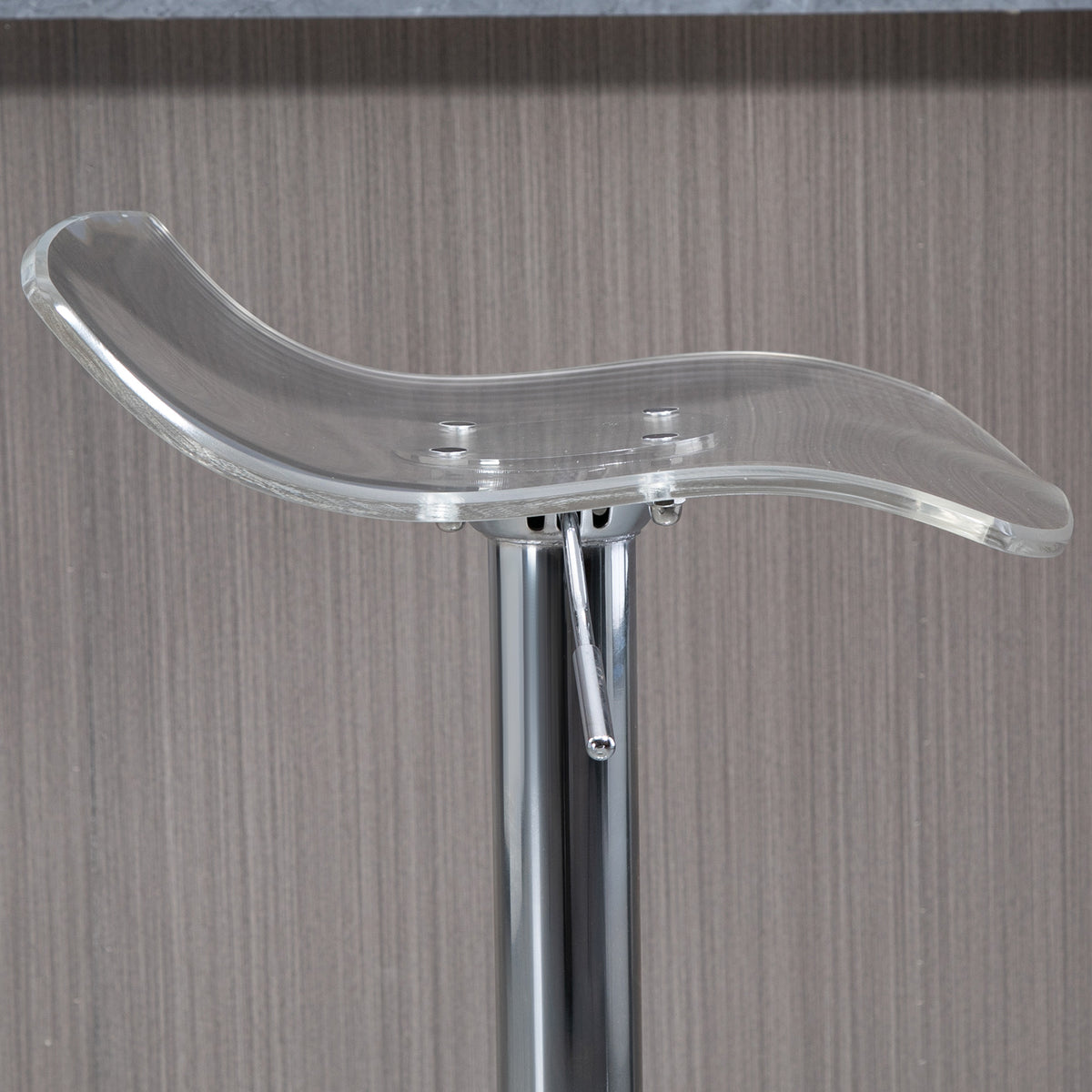 Lot 2 tabourets bar design contemporain assise acrylique piètement métal - pivotant repose-pieds - transparent-7