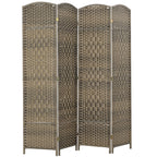 Paravent intérieur en bois 4 panneaux séparateur de pièce pliable pour salon chambre 180 x 180 cm chêne foncé-0