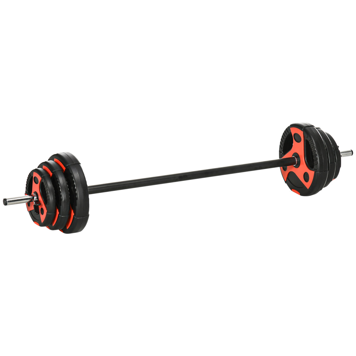 Ensemble d'haltère 20 kg kit barre de musculation avec poignée antidérapante, poids réglable, Ø 27 x 140 cm noir-0