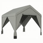 Tonnelle de jardin pavillon de jardin hydrofuge structure robuste en acier galvanisé avec toit double pente 3x3m gris-0