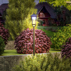 Luminaire extérieur lampadaire sur pied solaire lampadaire lanterne classique LED 30 Lm 15 x 15 x 127 cm noir-9