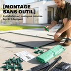 Mini Serre de Jardin mini serre tunnel 270L x 90l x 90H cm toit pointu Acier PE Haute densité 140 g/m² Anti-UV 3 fenêtres avec Zip enroulables Vert-5