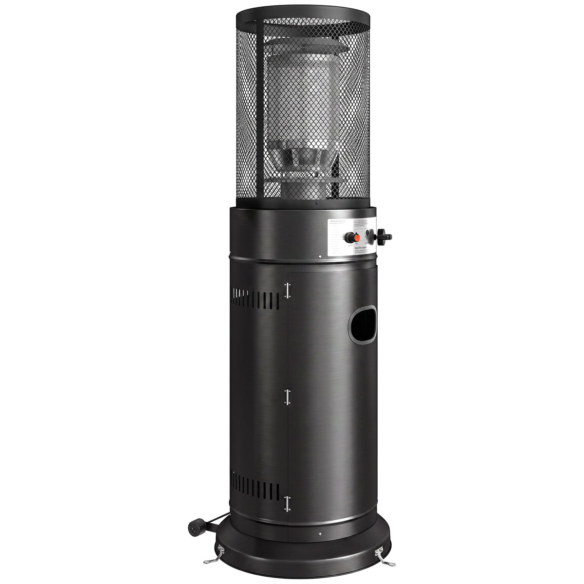 Parasol Chauffant Gaz 11 kW 30 m² Roulettes, Réglage Continu, Grille de Protection, Anti-surchauffe, 52x46x137cm, Noir-0