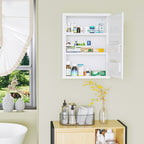 Armoire à pharmacie 2 étagères 3 niveaux avec porte verrouillable 2 clés 40 x 15 x 53,5 cm blanc-9