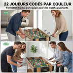 Baby-foot pour Enfants et Adultes, 22 Joueurs, 2 Ballons, 2 Compteurs de Points Manuels, 109 x 77 x 72 cm, Chêne Jaune-4