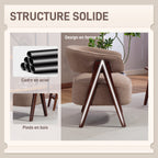 Fauteuil de salon en tissu bouclette, chaise rembourrée, assise large, dossier ergonomique, 70 x 64 x 71 cm, marron-4