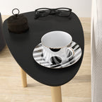 Lot de 2 tables basses gigognes design scandinave pieds en bois et plateau en bois, noir-7
