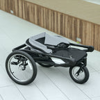 Poussette pour chien 3 roues avec pliage facile, sac de rangement, coussin souple, laisse de sécurité, gris-7
