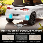 Voiture électrique enfant Ford Mustang Mach-E sous licence officielle 12 V télécommande 2,4 G 2 moteurs 92x55x44cm blanc-7