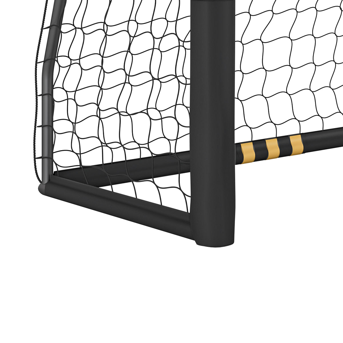 But de Football avec Mousse de Protection, 6 Piquets de Sol et Filet en PE, 240x85x160cm, Jaune-9