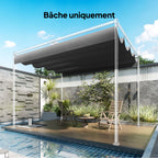 Toile de Toit pour pergola Bâche pour Pergola rétractable de 4 x 3 m, Toile Uniquement 392 x 350 cm, Gris foncé-8