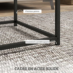 Lot de 2 tables gigognes tables basses carrées tables de salon cadre en acier et plateaux en panneaux de particules-6
