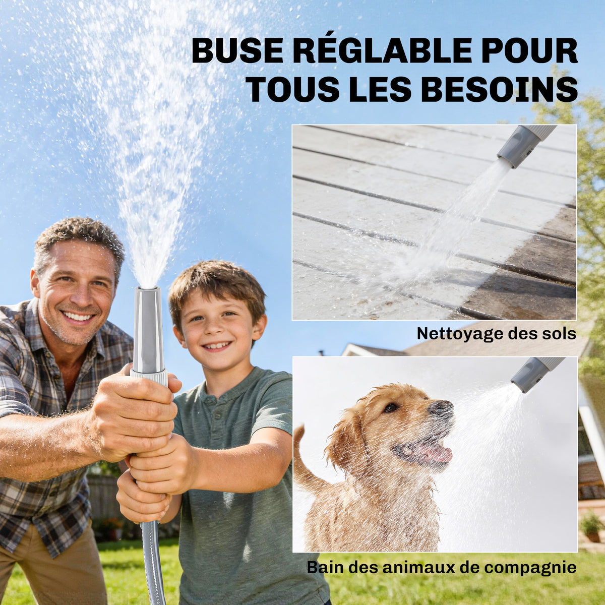 Enrouleur Tuyau Arrosage Mural 20+1,6m x Ø 15mm, Dévidoir de Tuyaux d'Eau Rétractable Automatique Pivotant à 180°, Gris-6