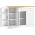 Buffet cuisine, meuble de rangement avec 3 portes, tiroir, étagères de porte et étagère réglable, 105x40x83cm, blanc-0