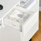 Bureau d'Ordinateur, 80 x 45 x 75 cm, Bureau avec Rangement, Plateau pour Clavier et Tiroir, Blanc-7