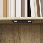 Bibliothèque à 5 niveaux, meuble de rangement avec étagères et placard double porte, 60 x 23,8 x 179,2 cm, bois naturel-8