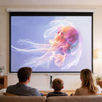 Écran de Projection 100" 4:3 HD 4K, Boîtier en Métal, Écran Hauteur Réglable Manuellement, 203x152cm, Blanc-7