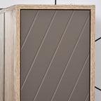 Ensemble de Meuble sous lavabo, armoire avec miroir et meuble colonne pour salle de bain en bois chêne Clair Gris-8