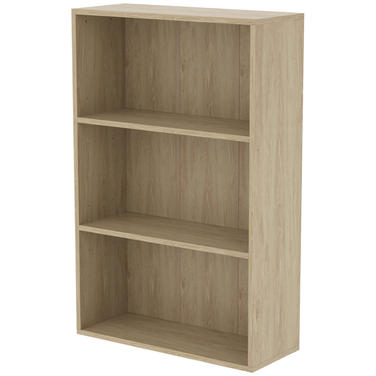 Bibliothèque étagère de rangement avec 3 compartiments et étagère réglable, 60 x 24 x 93 cm, bois naturel-0