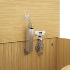 Coffre de Rangement en Rotin 136L, Banc Coffre avec Couvercle Relevable et 2 Charnières de Sécurité, Chêne-9