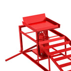 Lot de 2 Rampes d'Accès avec Cric Hydraulique 3T, Hauteur Réglable, Largeur d'Accès 230mm, 114x34,5x27cm, Rouge-9