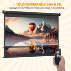 Écran vidéoprojecteur motorisé et électrique 84 Pouces, 4:3 4K HD, panneau de commande et télécommande-7