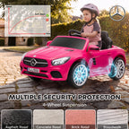 Voiture Électrique Enfants 12V Mercedes-Benz SL500, 3-5 km/h, 2 Moteurs, Télécommande 2,4G, pour 3-5 Ans, Rose-7