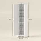Armoire de Rangement buffet cuisine avec 2 étagères réglables- Hauteur 170 cm en Bois Blanc-2
