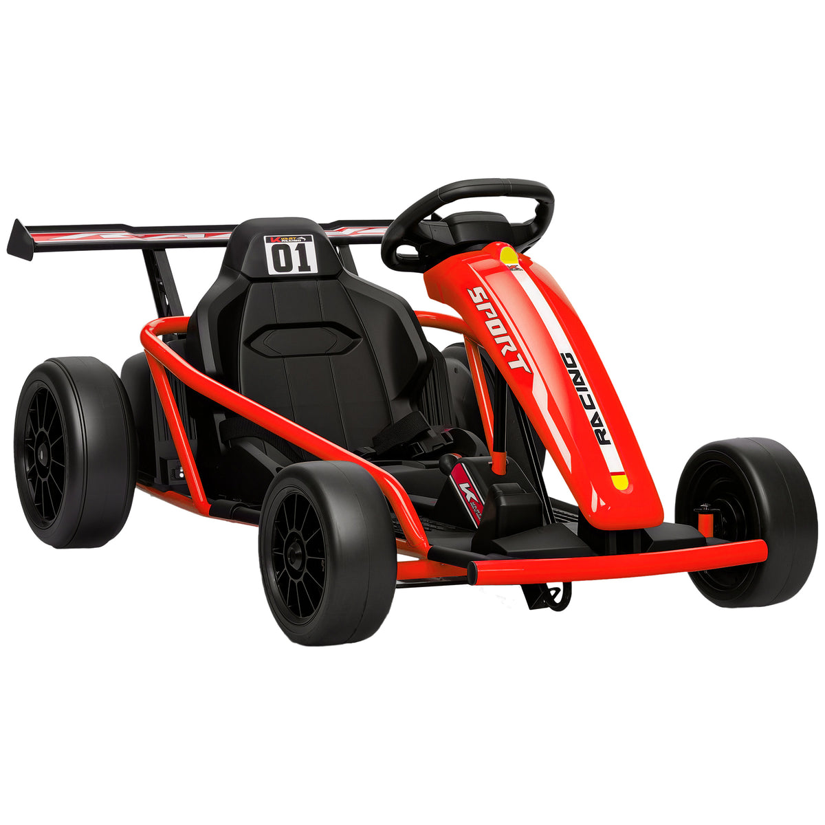 Voiture électrique GoKart kart électrique pour enfants 2 x 24 V moteurs mode dérive à 13 km/h 119 x 77 x 54 cm rouge-0