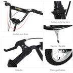 Trottinette enfants, grandes roues pneumatiques 12 pouce en caoutchouc, charge 100 kg, trottinette tout terrain avec double freins, hauteur réglable et béquille latérale, 5 à 12 ans, noir-5