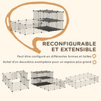 Parc enclos modulable DIY, 2 niveaux, enclos pour petits animaux, hamsters, lapins, cochon d'inde, panneaux grillagés, 45 panneaux, 175 x 105 x 70 cm, noir-4