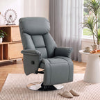 Fauteuil de relaxation inclinable pivotant repose-pied réglable, jusqu'à 150 kg, pour salon, chambre, home cinéma, gris-1