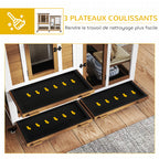Clapier lapin intérieur cage lapin en bois design de luxe 3 niveaux avec 3 plateaux amovibles 110 x 50 x 86 cm marron-5