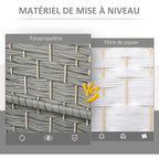 Paravent intérieur en bois 4 panneaux séparateur de pièce pliable pour salon chambre 180 x 180 cm gris mélangé-4