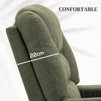 Fauteuil releveur relax électrique, fonction massage et chaleur, inclinaison réglable, repose-pied, télécommandes, vert-6