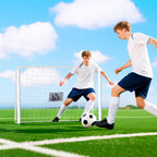 But de football - cage de foot - but d'entrainement dim. 186L x 62l x 123H cm - châssis métal filet PE - piquets & outil inclus - blanc-1