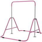 Barre fixe de gymnastique pour enfants pliante hauteur réglable de 88 à 128 cm rose-0