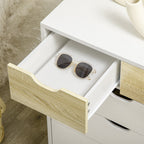 Commode 5 tiroirs meuble de rangement 4 pieds biseautés - bois, 60 x 40 x 77,5 cm, blanc-6