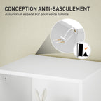 Bibliothèque étagère de rangement 5 niveaux avec étagères réglables pour salon, chambre, bureau, 30x24x133,5cm, blanc-5