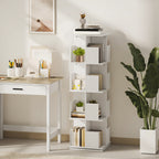 Bibliothèque rotative à 4 niveaux, étagère rangement avec 16 compartiments, 39 x 39 x 128,3 cm, blanc-9