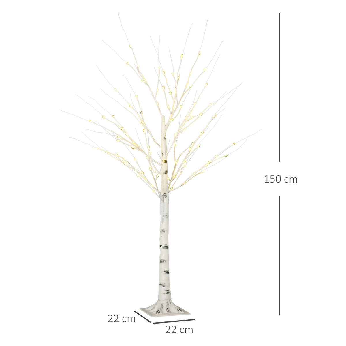Arbre lumineux LED - décoration lumineuse blanc chaud - 96 LEDs - usage intérieur - 150 cm - noël chambre maison-2
