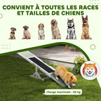 Agility sport pour chien bascule équipement entrainement chien antidérapant 180 x 30 x 30 cm gris blanc-7