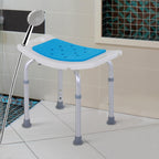 Siège de Douche réglable en Hauteur Tabouret de Douche Ergonomique Pieds antidérapants Charge Max. 135 Kg alu HDPE Blanc Bleu-9