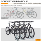 Râtelier 4 vélos dim. 110L x 33l x 27H cm acier galvanisé argent-6